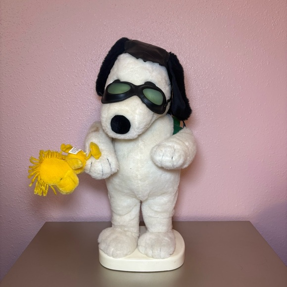 90s vintage Santas Best Peanuts Snoopy as the Flying Ace animated holiday figure - Picture 2 of 10